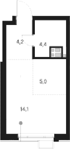 Планировка — Атлас Ауро, Студия, 28 м²