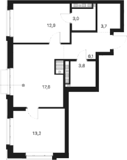 Планировка — Атлас Ауро, 2-комн., 60 м²