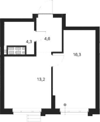 Планировка — Атлас Ауро, 1-комн., 38 м²