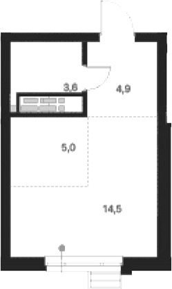 Планировка — Атлас Ауро, Студия, 28 м²