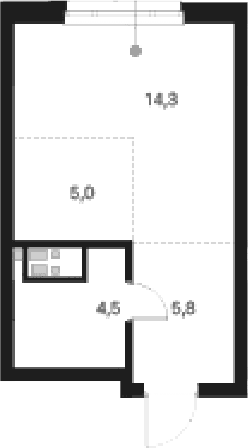 Планировка — Атлас Ауро, Студия, 30 м²