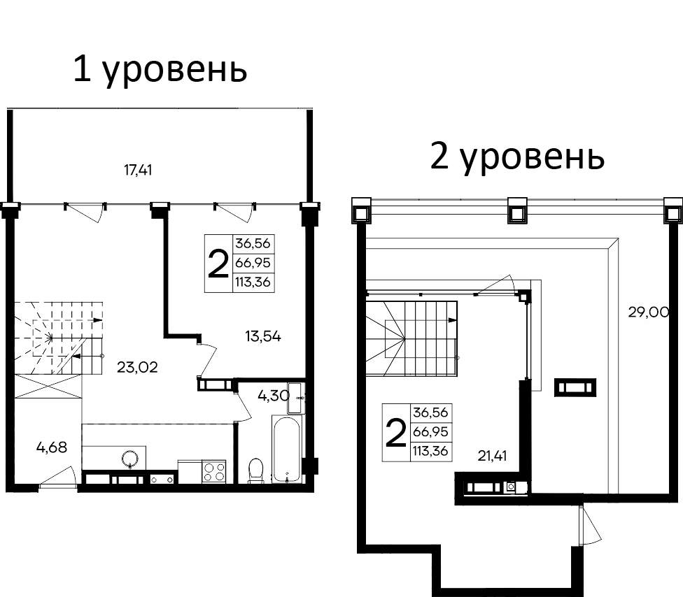 Планировка — Курортный кластер САГА, 2-комн., 67 м²