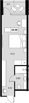 Планировка — Гостиничный комплекс Белые ночи, Студия, 26 м²