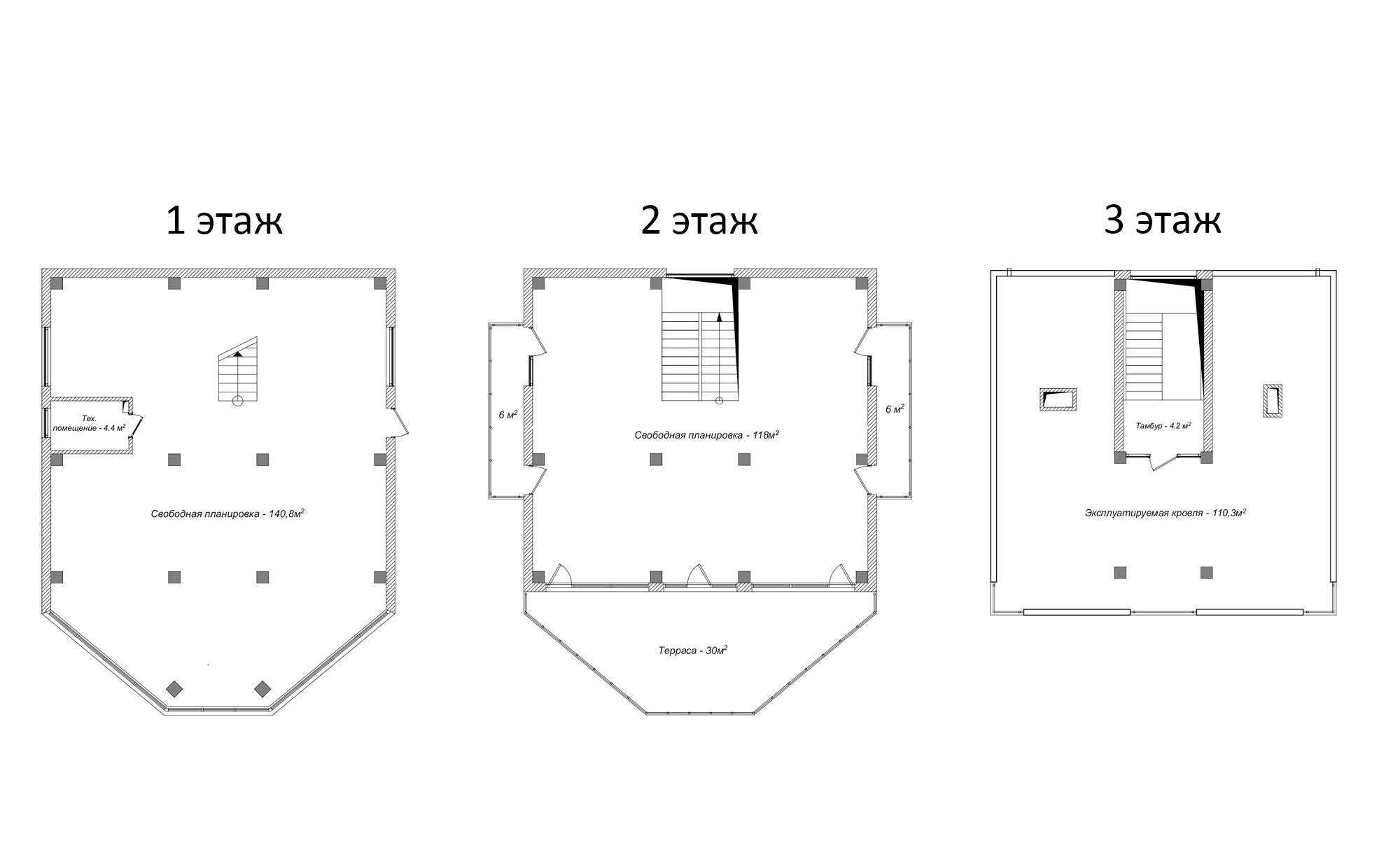 Планировка — Коттеджный поселок Гаспра Life, 3-комн., 378 м²