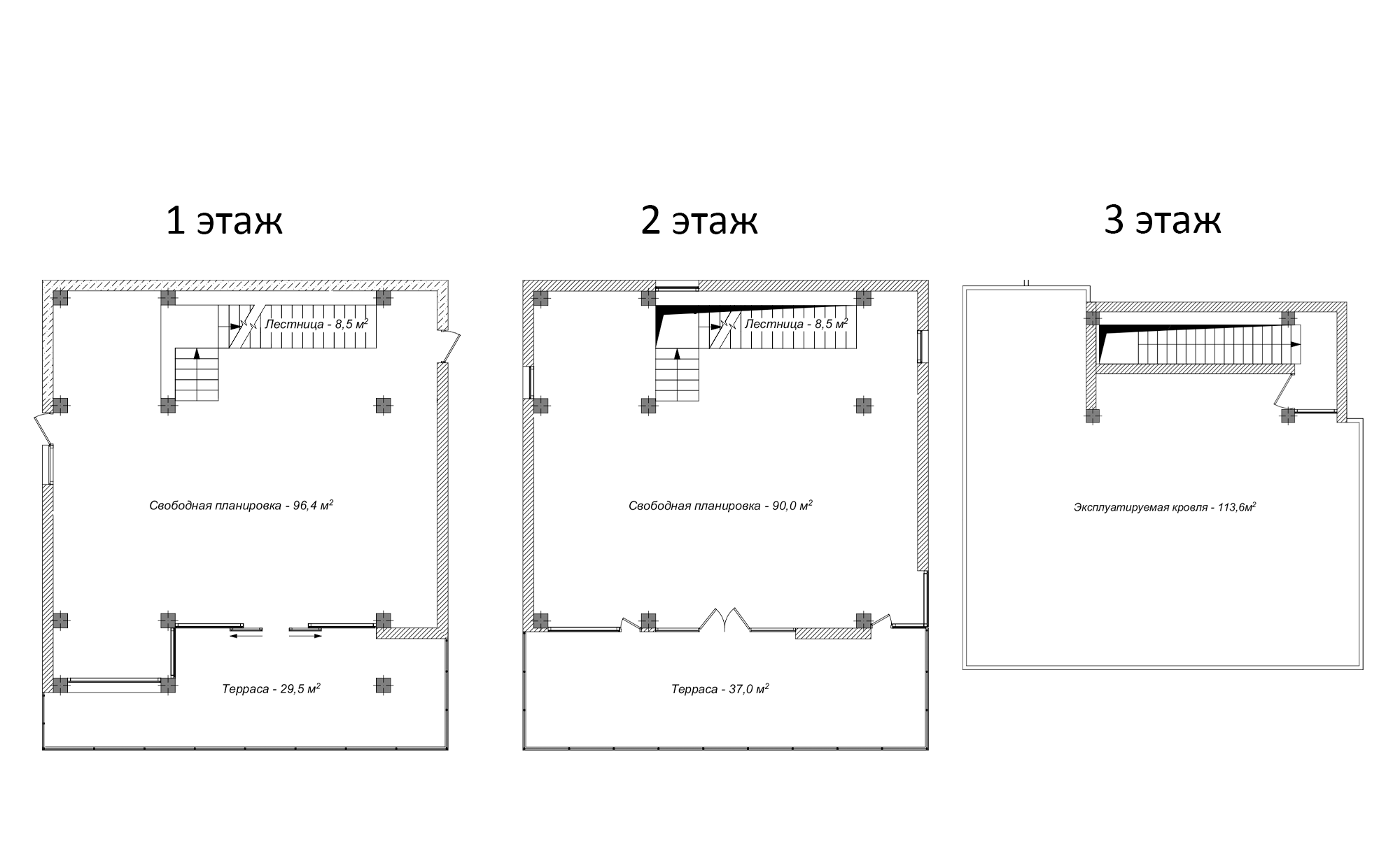 Планировка — Коттеджный поселок Гаспра Life, 3-комн., 306 м²