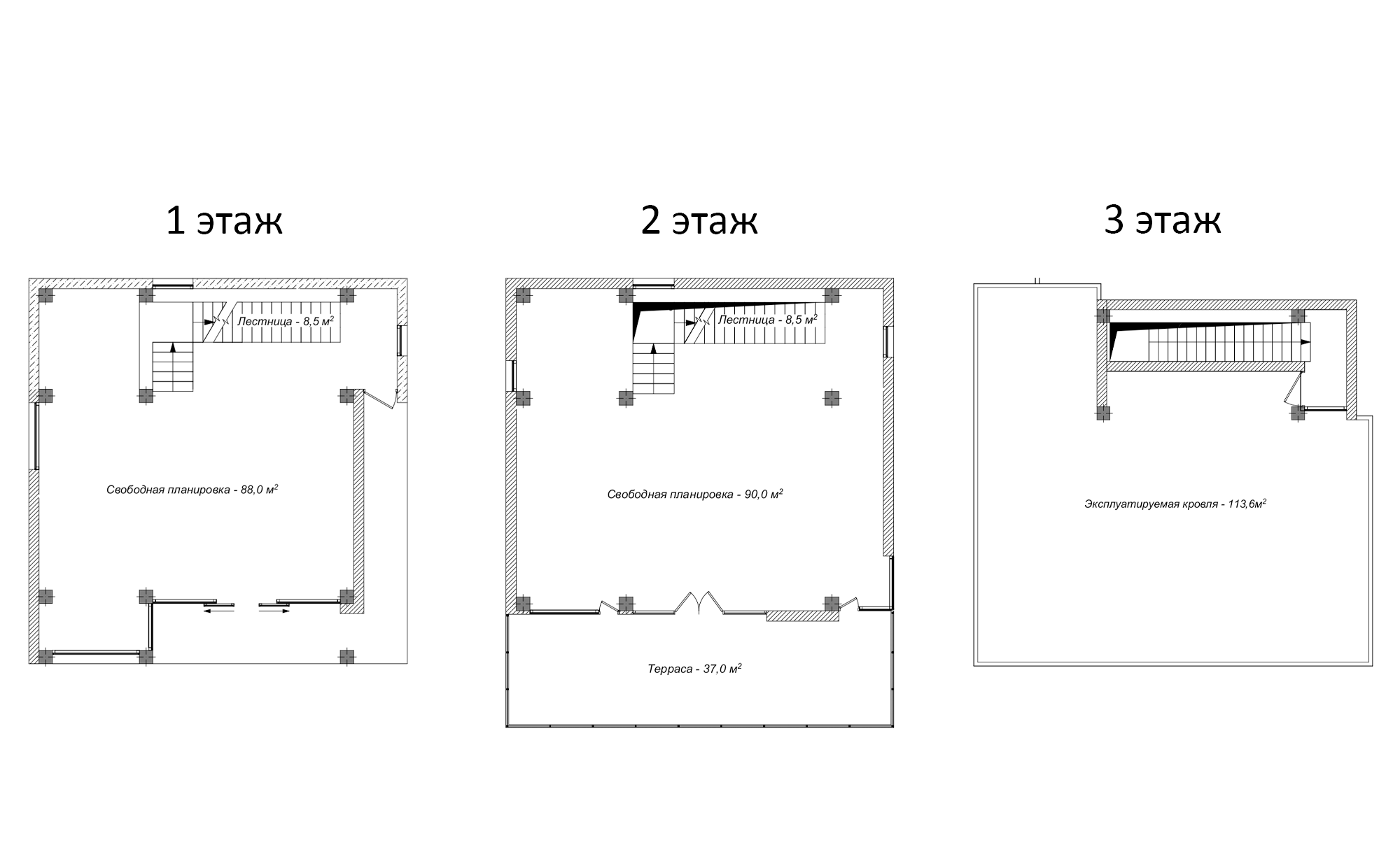 Планировка — Коттеджный поселок Гаспра Life, 3-комн., 331 м²
