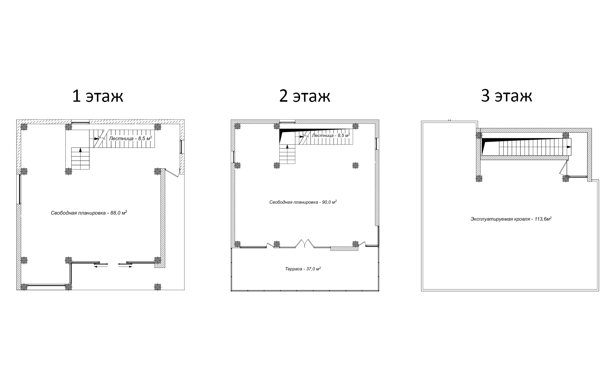 Планировка — Коттеджный поселок Гаспра Life, 3-комн., 331 м²