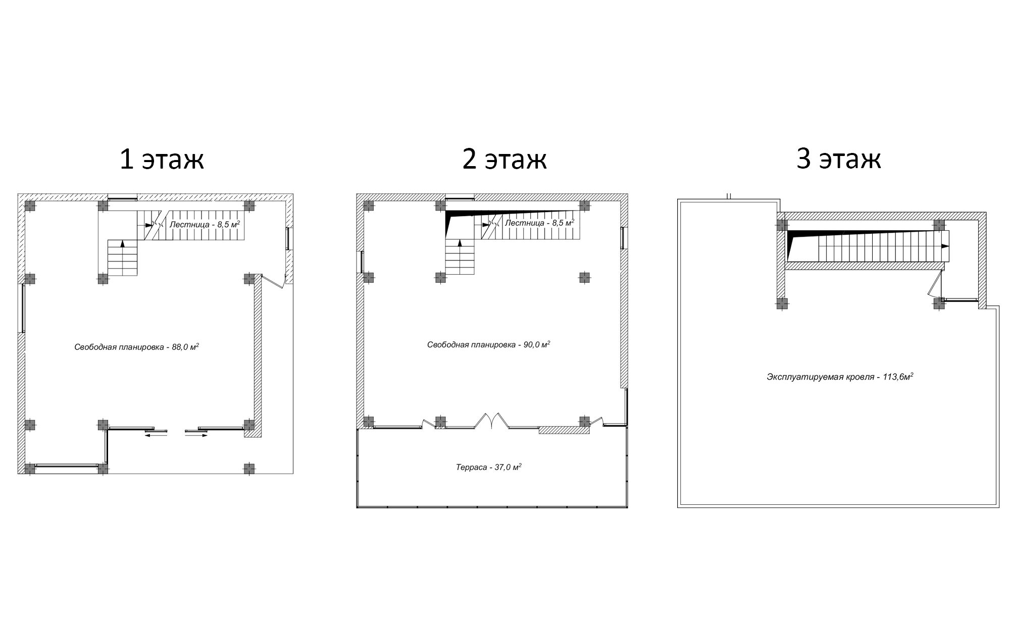 Планировка — Коттеджный поселок Гаспра Life, 3-комн., 331 м²