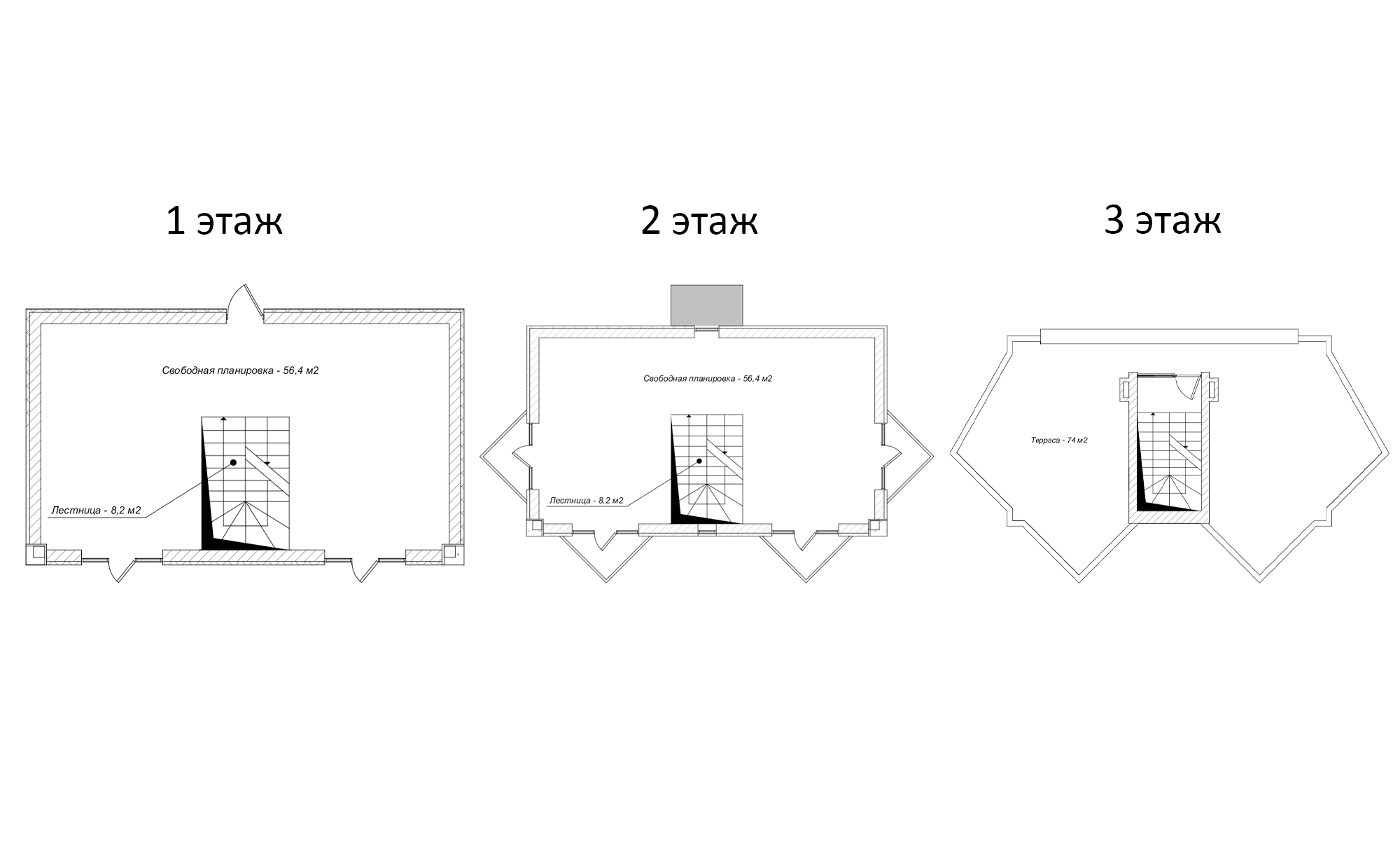 Планировка — Коттеджный поселок Гаспра Life, 2-комн., 171 м²