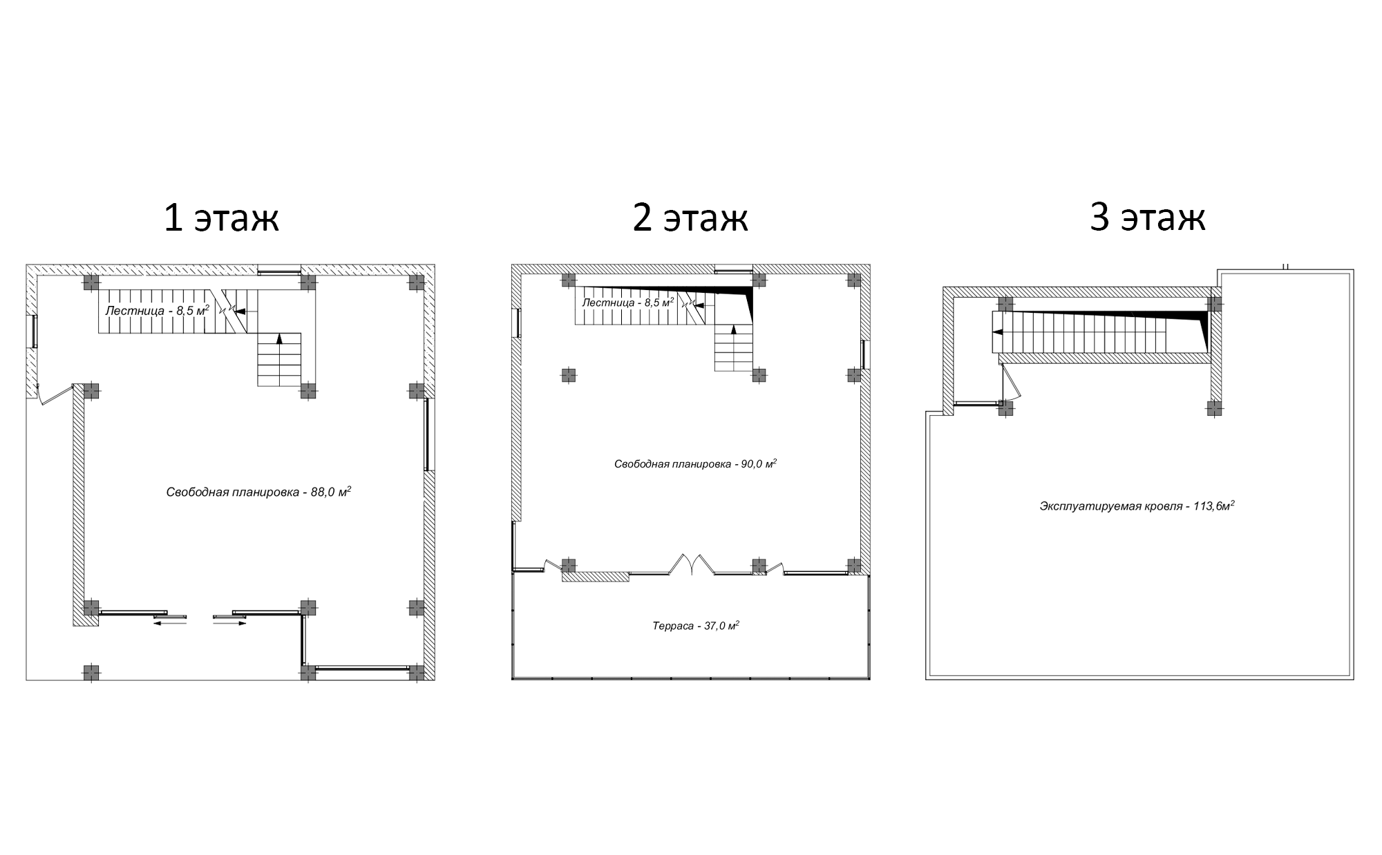 Планировка — Коттеджный поселок Гаспра Life, 3-комн., 309 м²