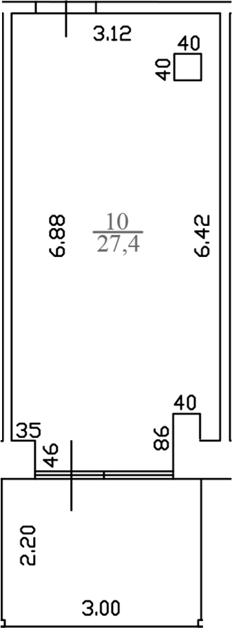 Планировка — White Village, 1-комн., 27 м²