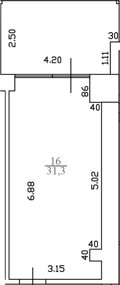 Планировка — White Village, 1-комн., 30 м²