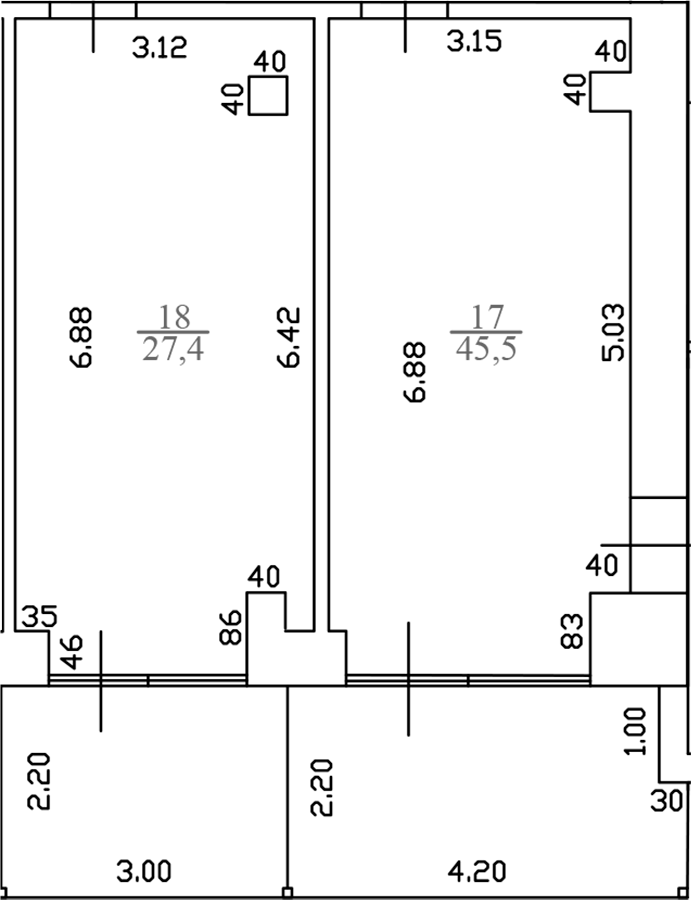 Планировка — White Village, 1-комн., 56 м²