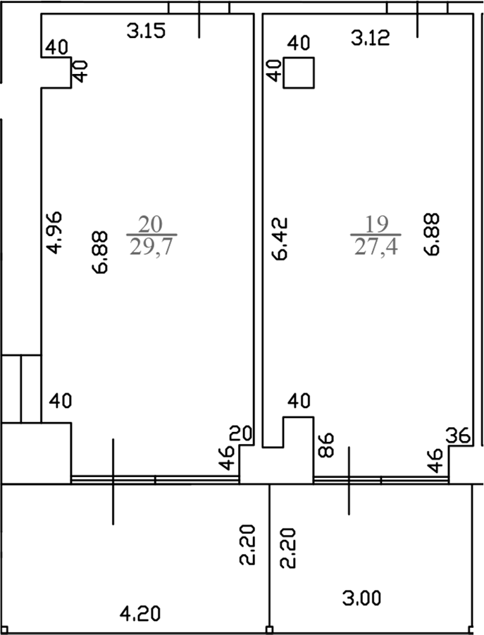 Планировка — White Village, 1-комн., 56 м²