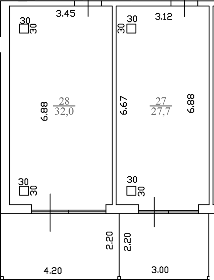 Планировка — White Village, 1-комн., 56 м²