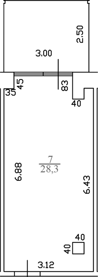 Планировка — White Village, 1-комн., 27 м²