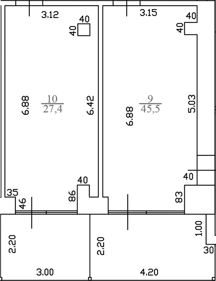 Планировка — White Village, 1-комн., 60 м²