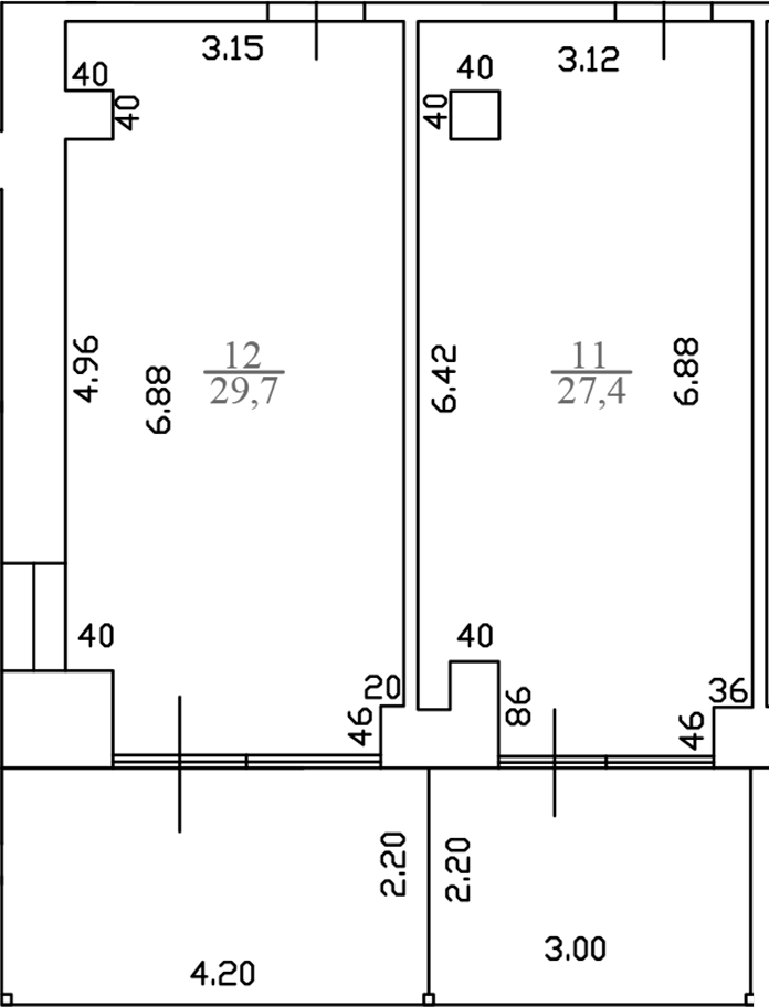 Планировка — White Village, 1-комн., 60 м²