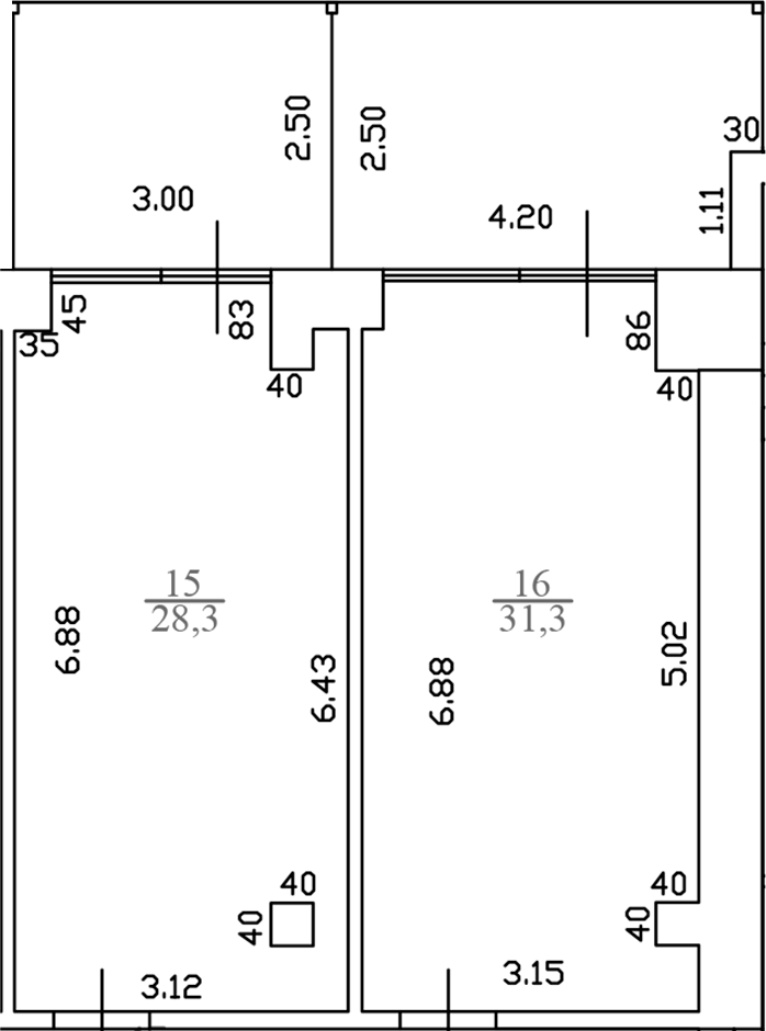 Планировка — White Village, 1-комн., 57 м²