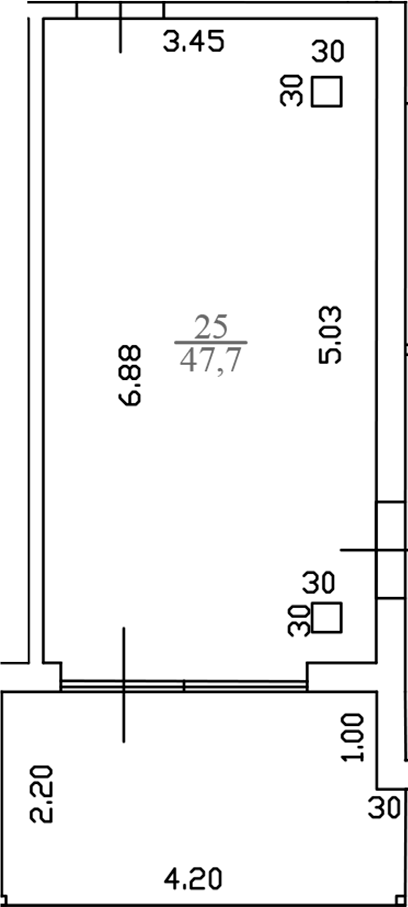 Планировка — White Village, 1-комн., 250 м²