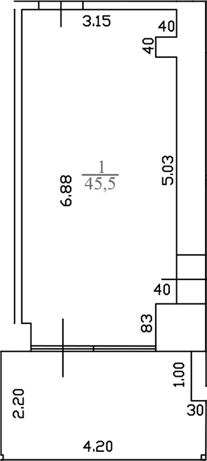 Планировка — White Village, 1-комн., 31 м²