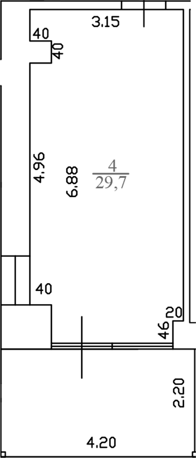 Планировка — White Village, 1-комн., 32 м²