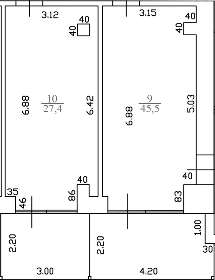 Планировка — White Village, 1-комн., 60 м²