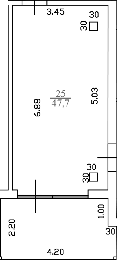 Планировка — White Village, 1-комн., 250 м²