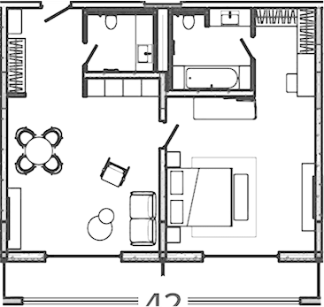 Планировка — Лучезарный, 1-комн., 89 м²