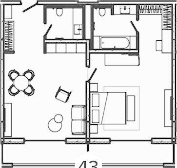 Планировка — Лучезарный, 1-комн., 88 м²