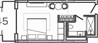 Планировка — Лучезарный, 1-комн., 44 м²