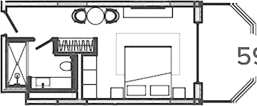 Планировка — Лучезарный, 1-комн., 35 м²