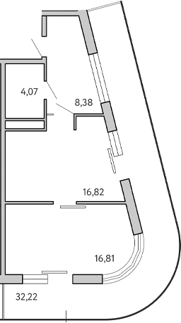 Планировка — Cosmos Stay Hidden Yalta, 1-комн., 46 м²