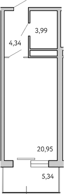 Планировка — Cosmos Stay Hidden Yalta, Студия, 29 м²