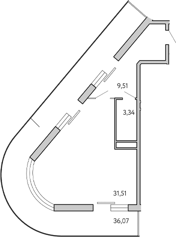 Планировка — Cosmos Stay Hidden Yalta, Студия, 44 м²