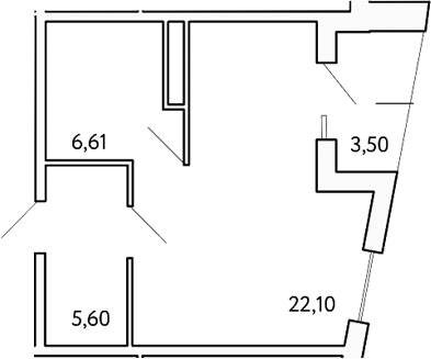 Планировка — Cosmos Stay Hidden Yalta, Студия, 34 м²