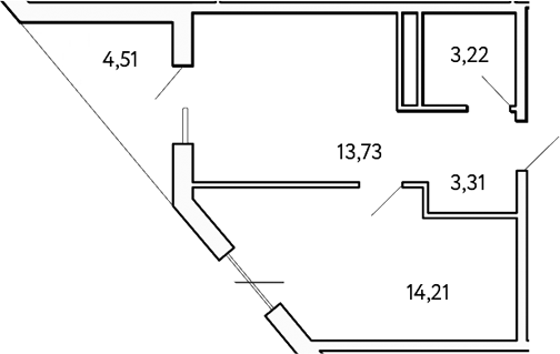 Планировка — Cosmos Stay Hidden Yalta, 1-комн., 34 м²