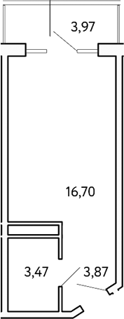 Планировка — Cosmos Stay Hidden Yalta, Студия, 24 м²