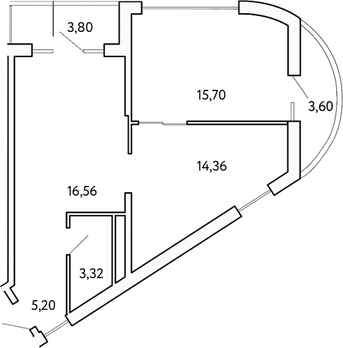 Планировка — Cosmos Stay Hidden Yalta, 2-комн., 55 м²