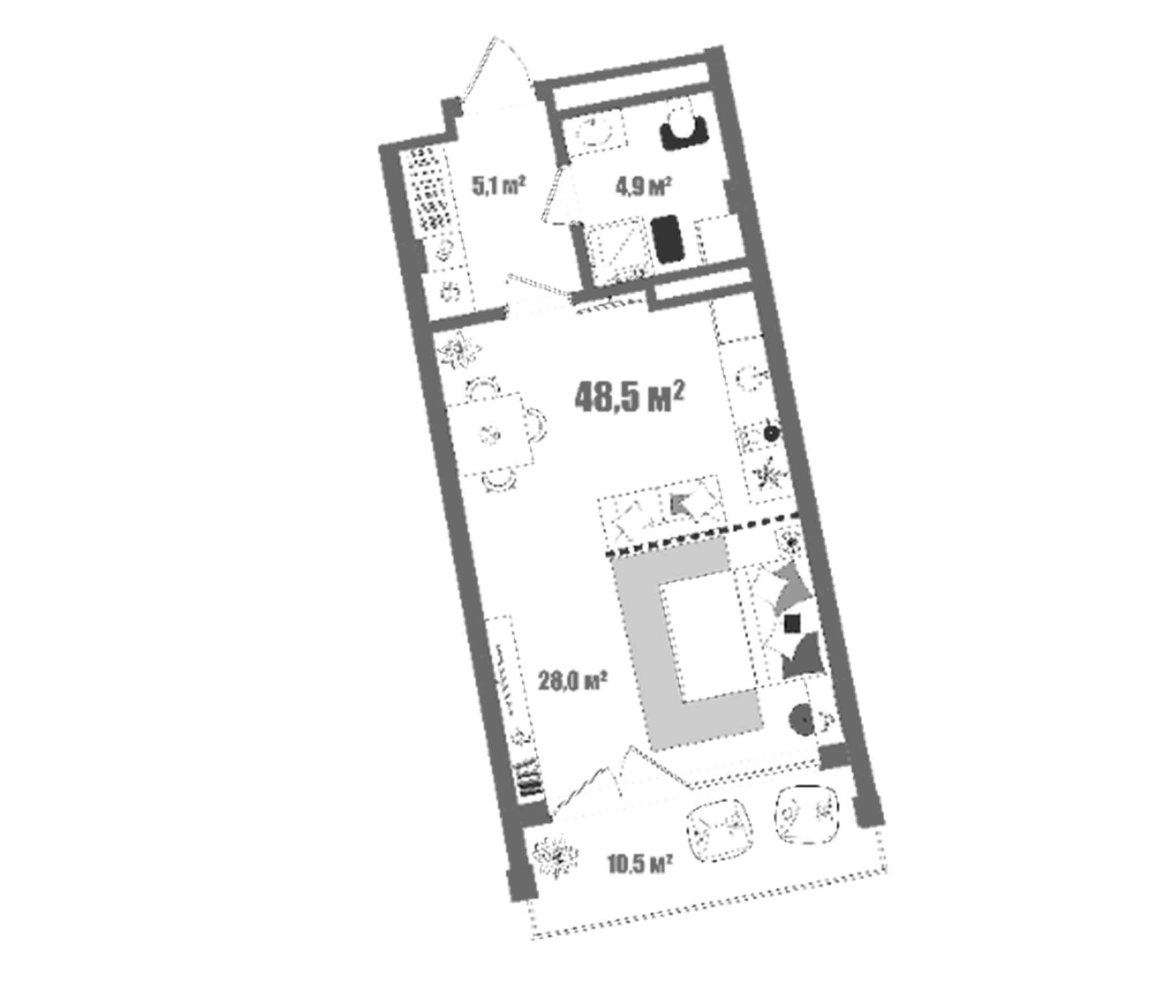 Планировка — Модерн Атлас, Студия, 38 м²