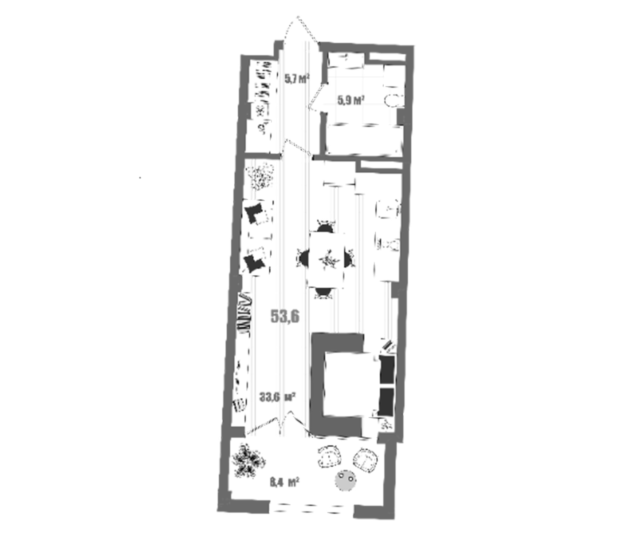 Планировка — Модерн Атлас, Студия, 45 м²