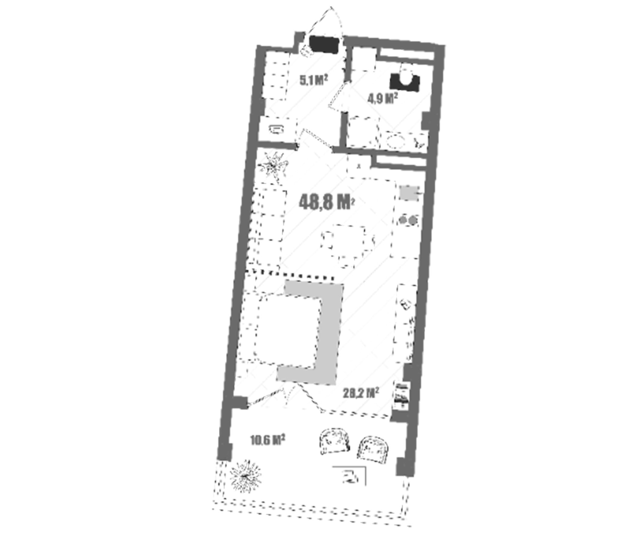 Планировка — Модерн Атлас, Студия, 38 м²