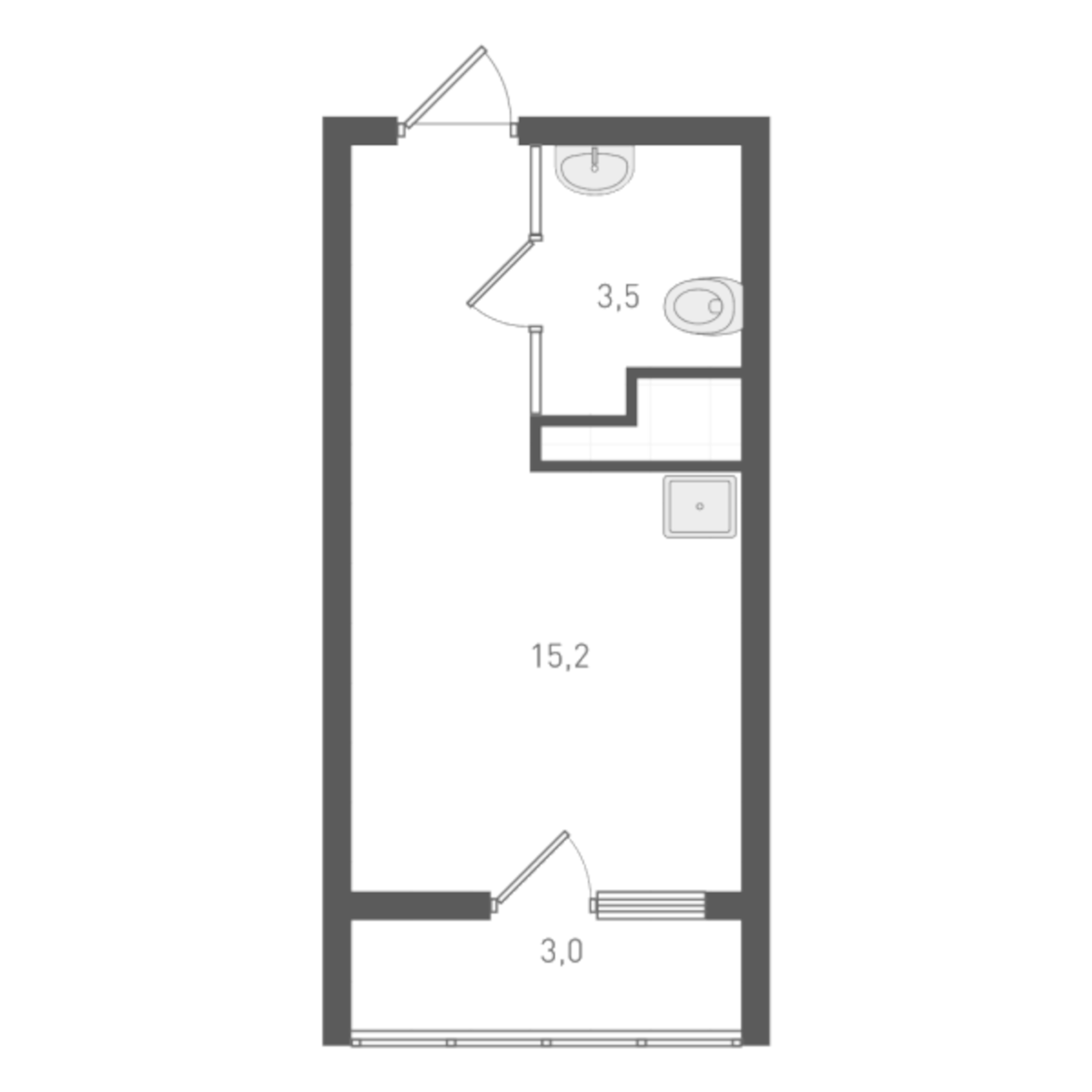 Планировка — Старт, Студия, 18 м²