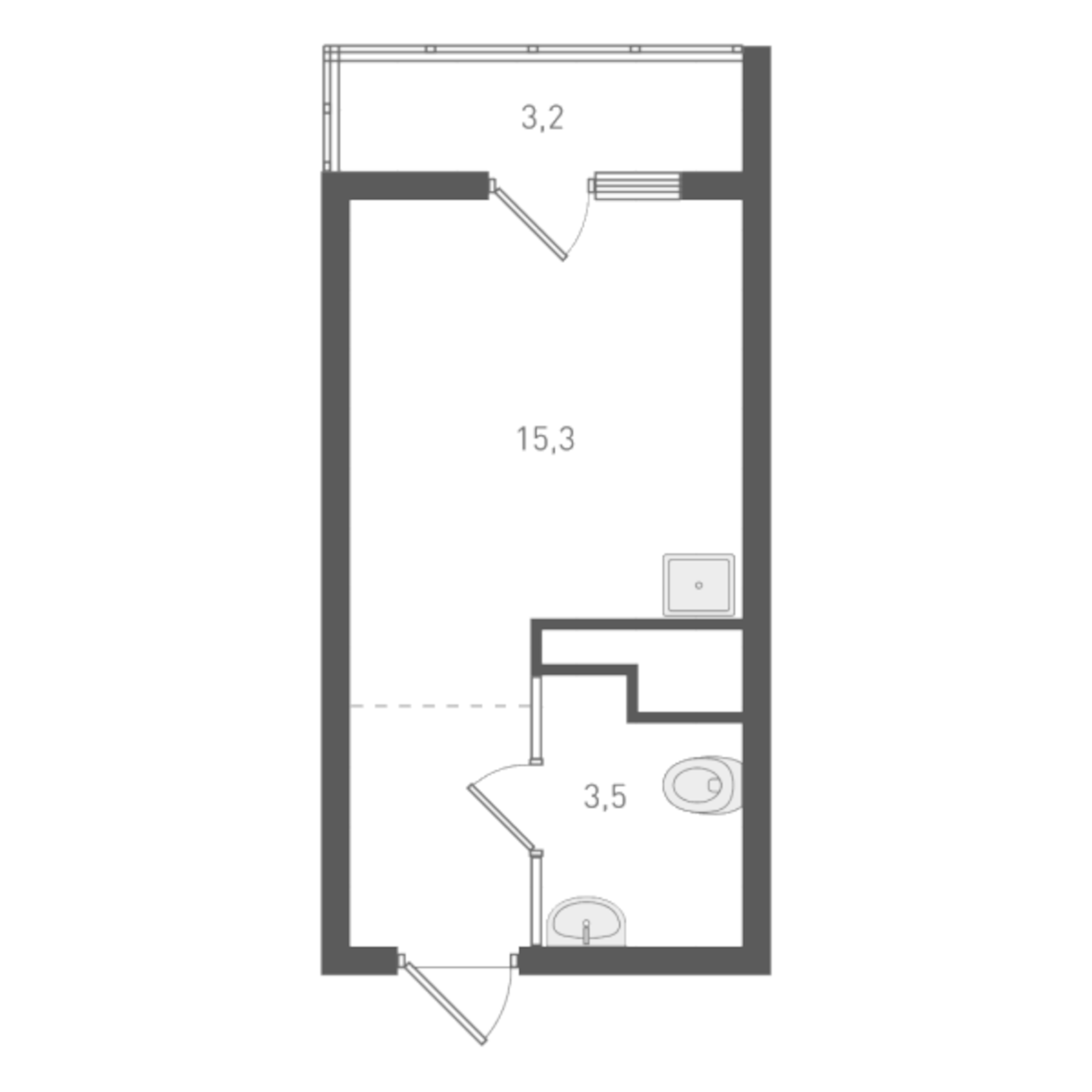 Планировка — Старт, Студия, 18 м²