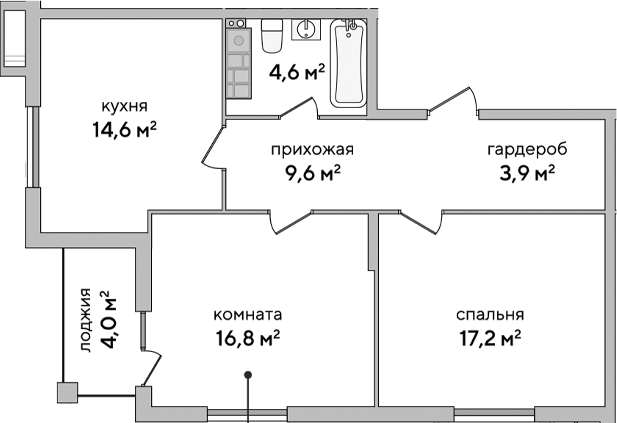 Планировка — Italica, 2-комн., 67 м²
