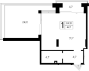 Планировка — Ривьера Евпатории, Студия, 41 м²