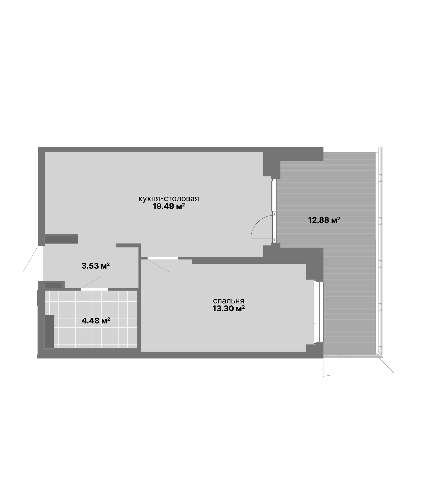 Планировка — НИИ: Наука и искусство, 2-комн., 41 м²