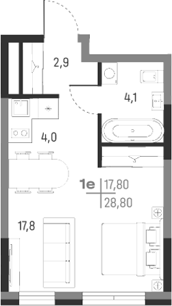 Планировка — А+, Студия, 29 м²