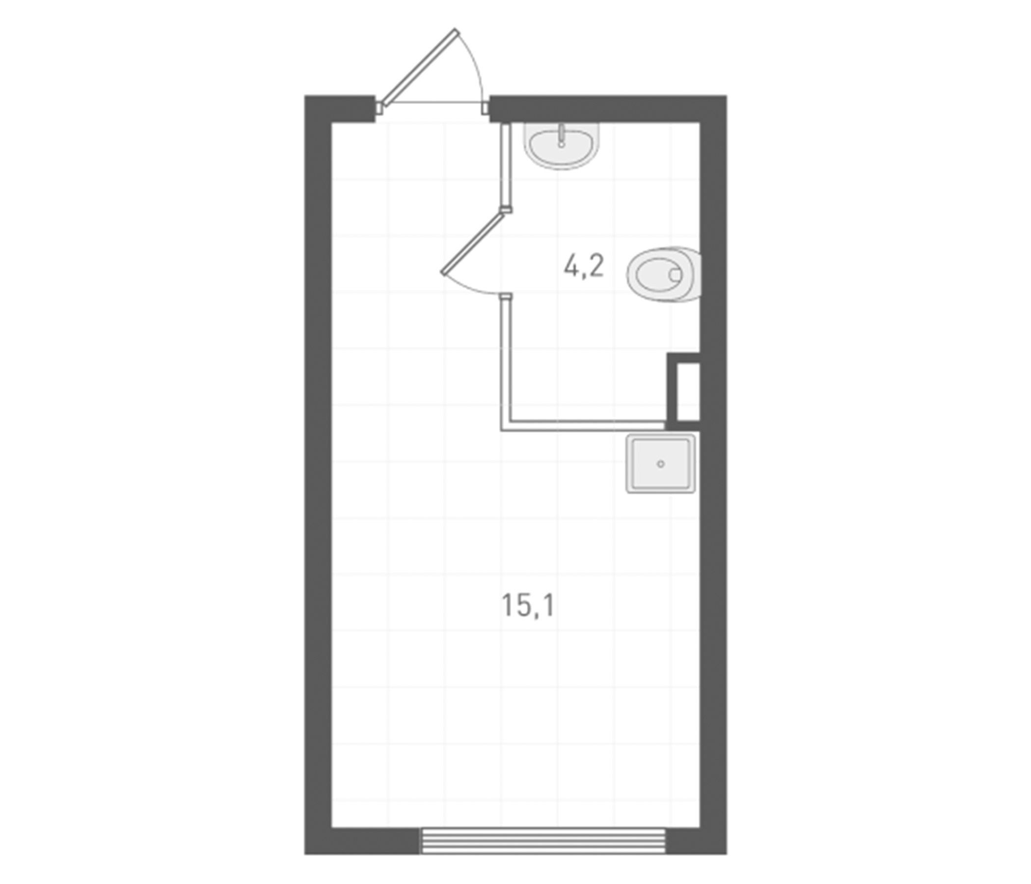Планировка — Старт, Студия, 19 м²