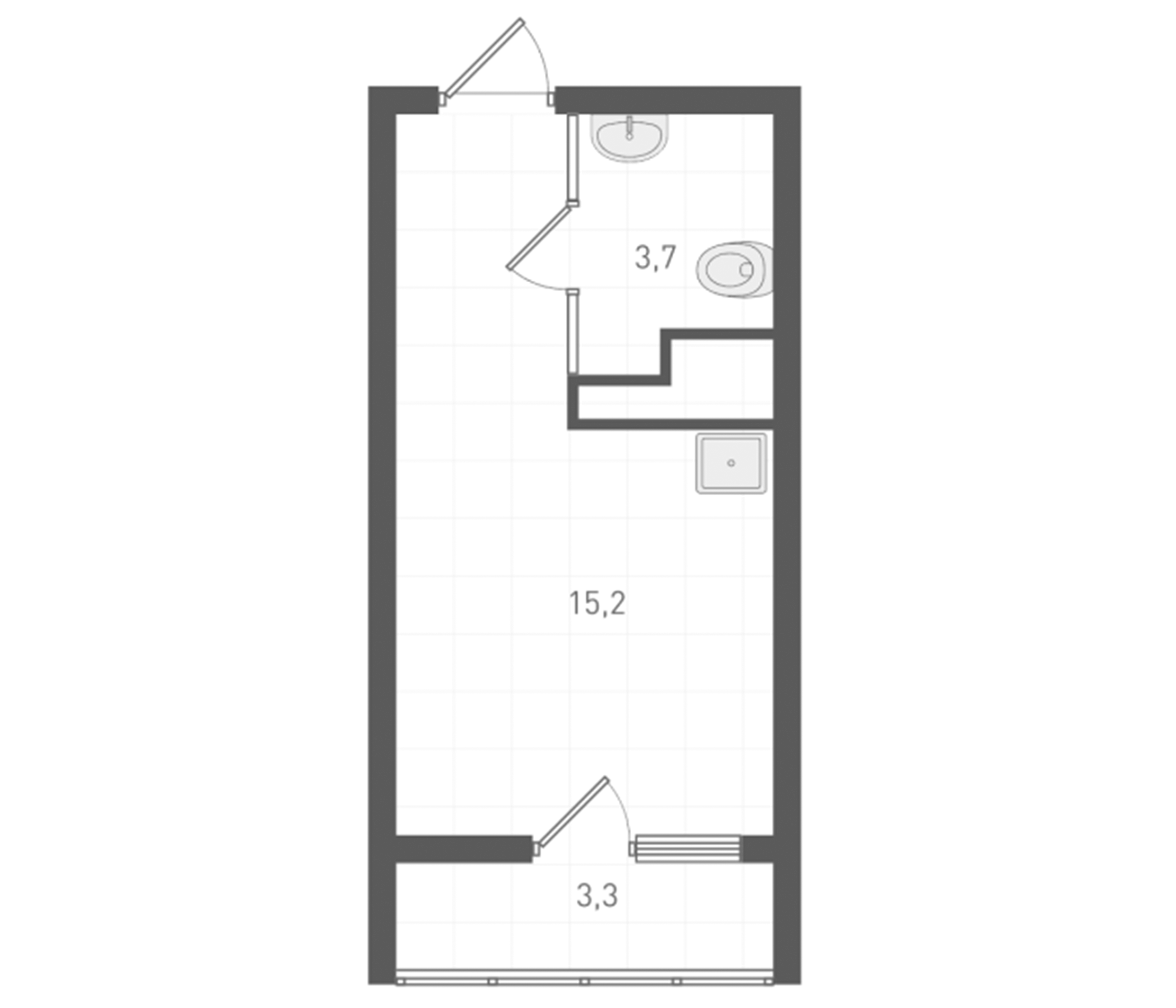 Планировка — Старт, Студия, 18 м²